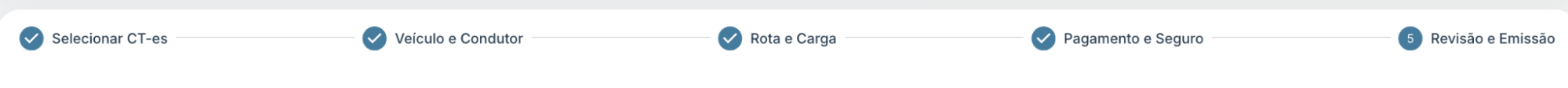 Botões de navegação entre as etapas de emissão