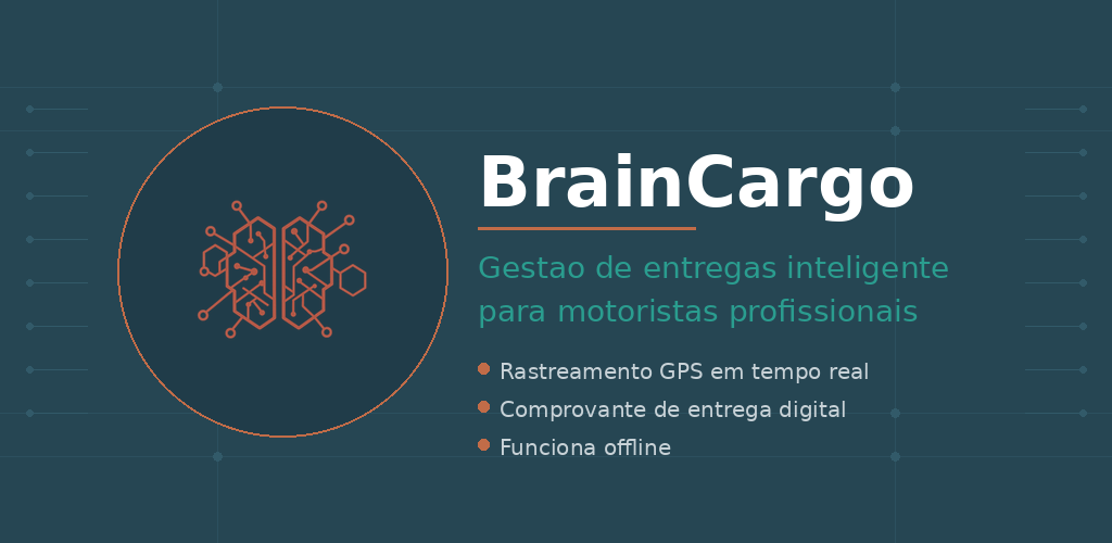 App do motorista BrainCargo — gestão de entregas para motoristas profissionais