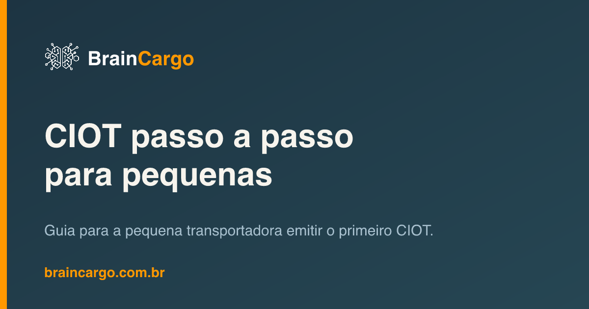 CIOT passo a passo para pequena transportadora